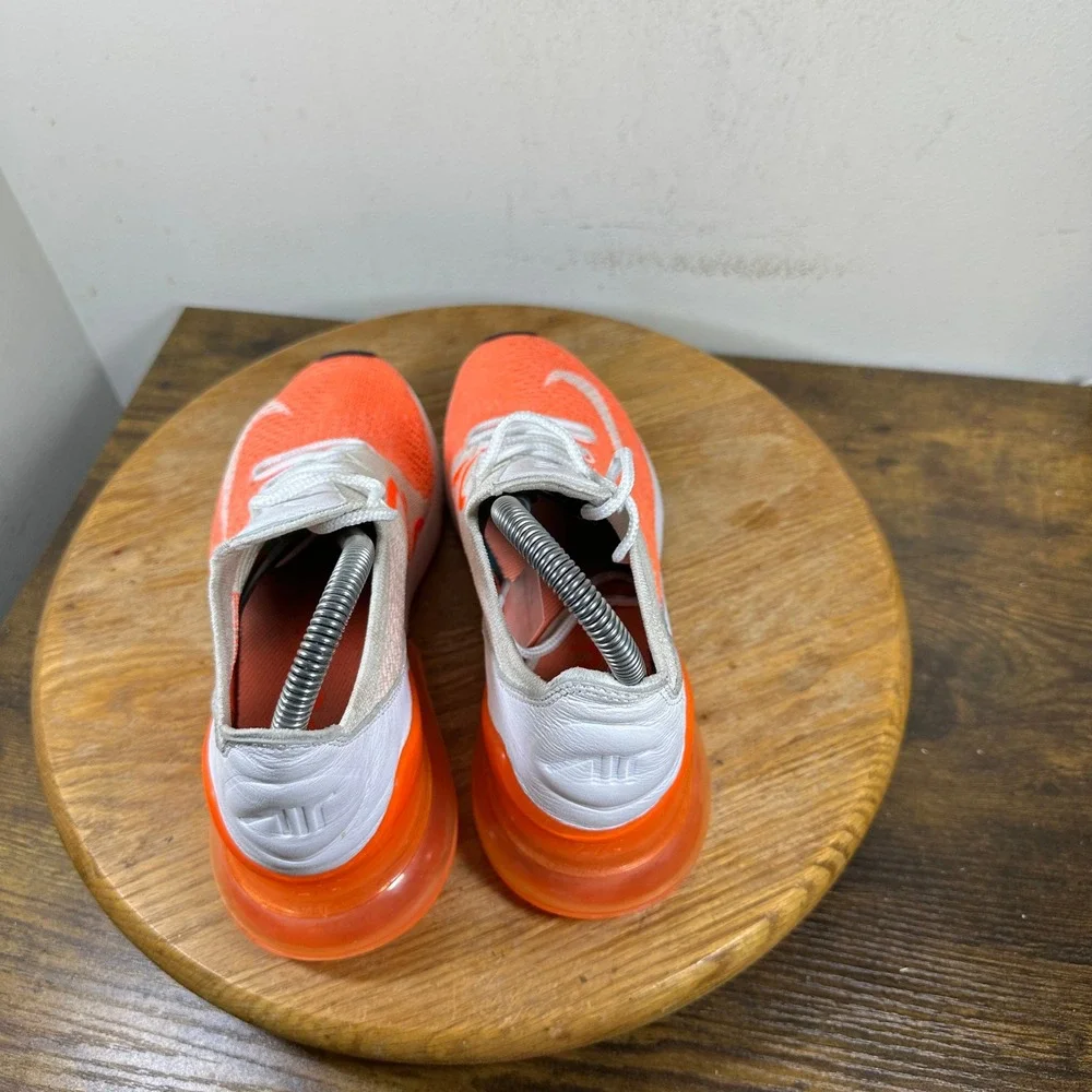 Nike Air Max 270 Flyknit Crimson Orange White AH6803-800 Womens 6 Running Shoes
